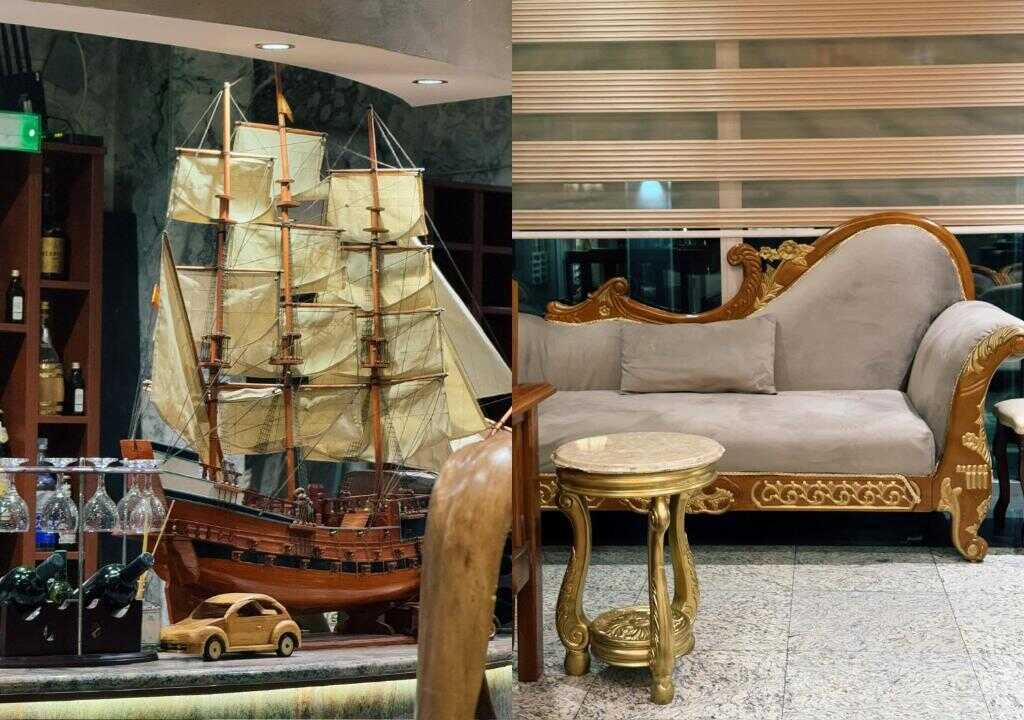 Collected details in the hotel lobby